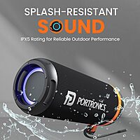 Portronics Breeze 7: 15W Bluetooth Speaker featuring vibrant RGB lights and powerful bass for an immersive audio experience. Perfect for parties, outdoor use, and enhancing your music enjoyment.