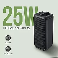 Portronics POR 2345 Rumble 25W Bluetooth Speaker – BT 5.3 Wired Mic FM AUXUSBMicroSD Black