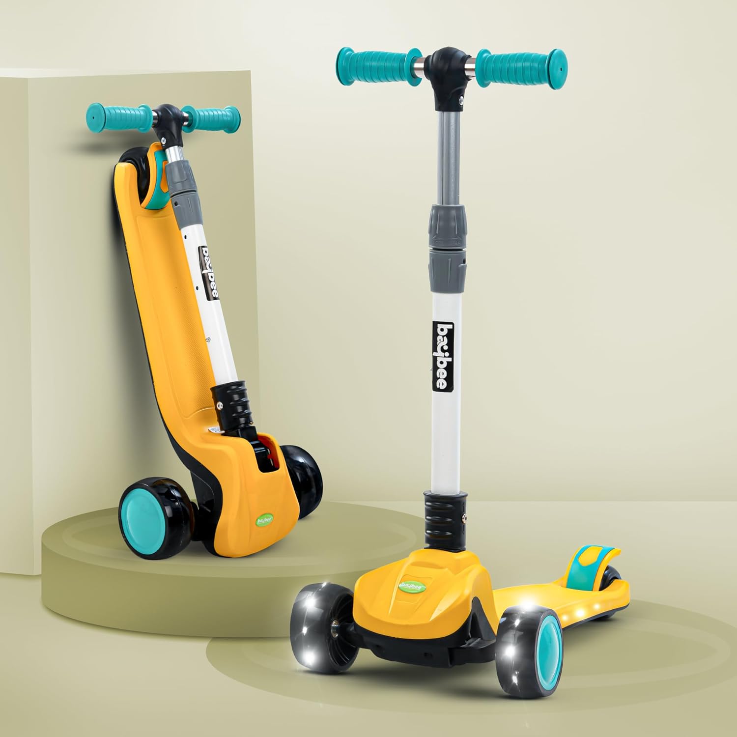 Baybee Phantom Skate Scooter for Kids, Foaldble 3 Wheel Kids Scooter with 3 Height Adjustable-Yellow Baybee Phantom Skate Scooter for Kids, Foaldble 3 Wheel Kids Scooter with 3 Height Adjustable-Yellow