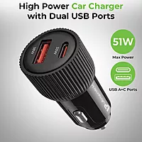 UltraProlink UM1270 - 51W Car Charger with 3 in 1 Cable Mach Trio-Link