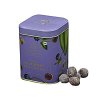 SMOOR Premium Chocolate Coated Blueberry Dragees 55% Cocoa Creamy Dark Couverture Chocolate Covered Blueberries 100g