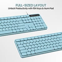Portronics Ki-Pad 3 USB Wired Keyboard with Large Keycaps, Noise-Free Typing, Fn Multimedia Hotkeys, Full-Size Layout with Num Pad, Ergonomic Design, 1.5m USB Cable