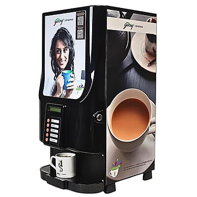 Godrej Vending Godrej Ecostar Coffee Tea Vending Machine Two Canisters Based Tabletop Automatic Instant Premix Brews