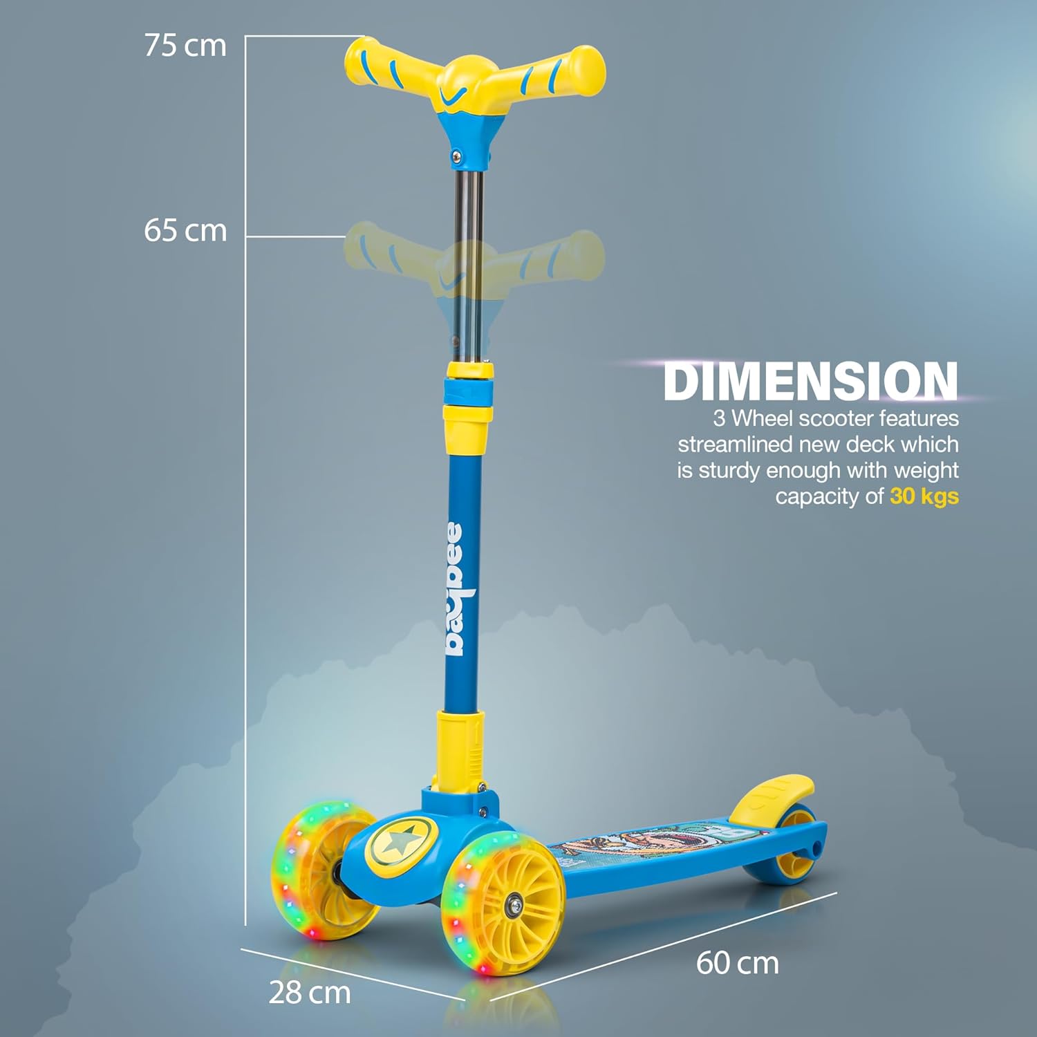 Baybee Kitty Kick Scooter for Kids, Foldable Kids Scooter- Blue Baybee Kitty Kick Scooter for Kids, Foldable Kids Scooter- Blue