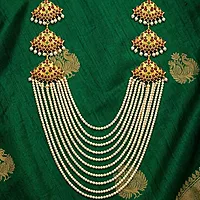 Gold Plated Traditional Multi-Line Long Haram | Classical Dance Necklace for Women & Girls