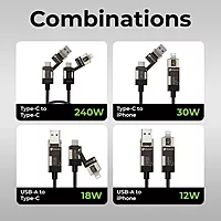 UltraProlink UL1237BLK-0150 - QuadLink 240 4 in 1 Cable 240W, 1.5M