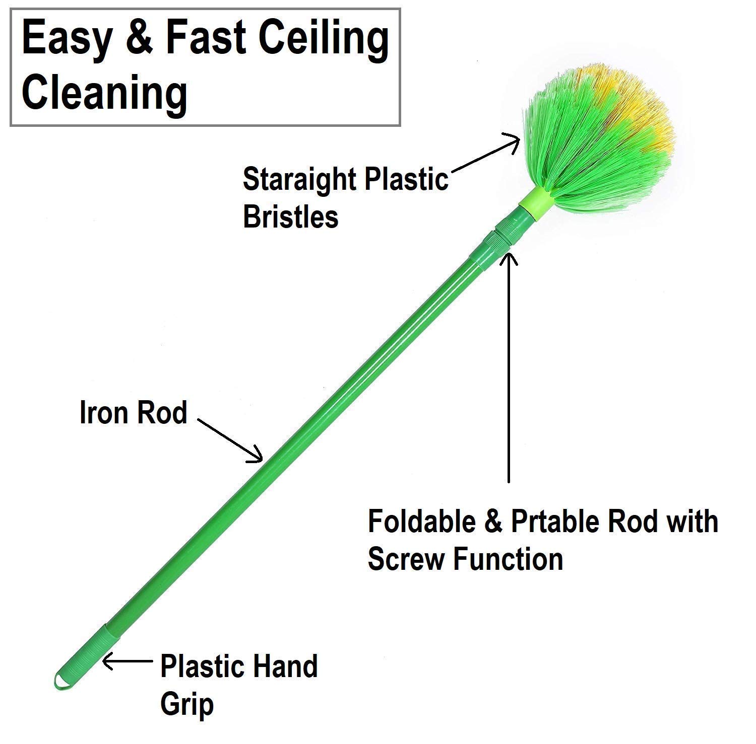 Jala Broom with Long Rod and extendable Handle