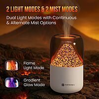 Portronics 3104 Magma Humidifier – Volcano Flame Design | RGB| White | 6 Months Warranty