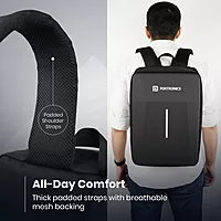 Portronics Byte 2 Backpack – 15.6 Inch Laptop Hard Shell Backpack Black 1 Year Warranty
