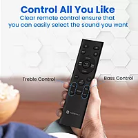 Portronics Pure Sound 106 – 120W 2.1 Home Theatre Soundbar delivers rich sound, powerful bass, stylish design, and versatile connectivity options.