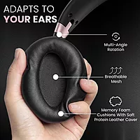 Portronics Muffs M3 Headphones – Active Noise Cancellation, 40 Hours Playtime, Comfortable Fit, Bluetooth Connectivity, Built-in Microphone, Ideal for Music and Calls, Lightweight Design.