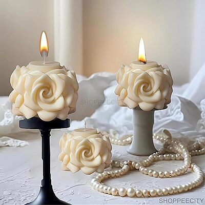 Silicon Mold Candle Valentine Rose Pillar