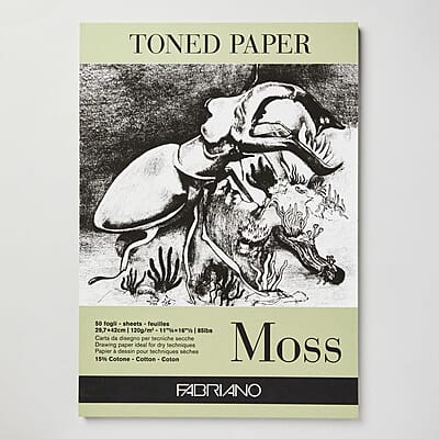 FABRIANO TONED PAPER PAD MOSS 120gsm A3