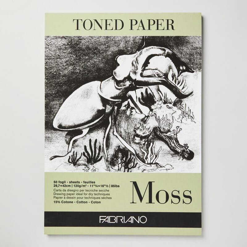FABRIANO TONED PAPER PAD MOSS 120gsm A3 FABRIANO TONED PAPER PAD MOSS 120gsm A3
