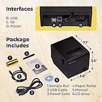ATPOS AT-490B 4 Inch High-Speed Thermal Receipt / Label Printer with Auto Cutter, USB+LAN+Bluetooth Interface