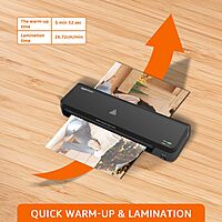 Laplam II LLM‑006 A3 laminator: quick‑warm-up (3–5 min), 4 rollers, hot/cold modes, jam-release, laminates up to 1 mm thick at 500 mm/min, 1‑yr warranty.
