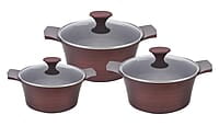 Wonderchef Sienna Aluminium Casserole Set, 3-Pieces
