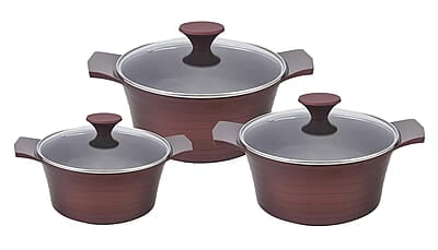 Wonderchef Sienna Aluminium Casserole Set, 3-Pieces