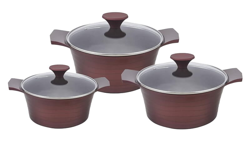 Wonderchef Sienna Aluminium Casserole Set, 3-Pieces