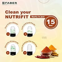 Faber Sportz Blender FSB 2-in-1 Nutrifit Nero 400W 2 PC Jar 500ML & 300ML