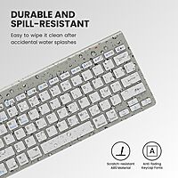 Portronics Bubble MAX Bluetooth + Wireless Keyboard – Grey & White | 1 Year Warranty