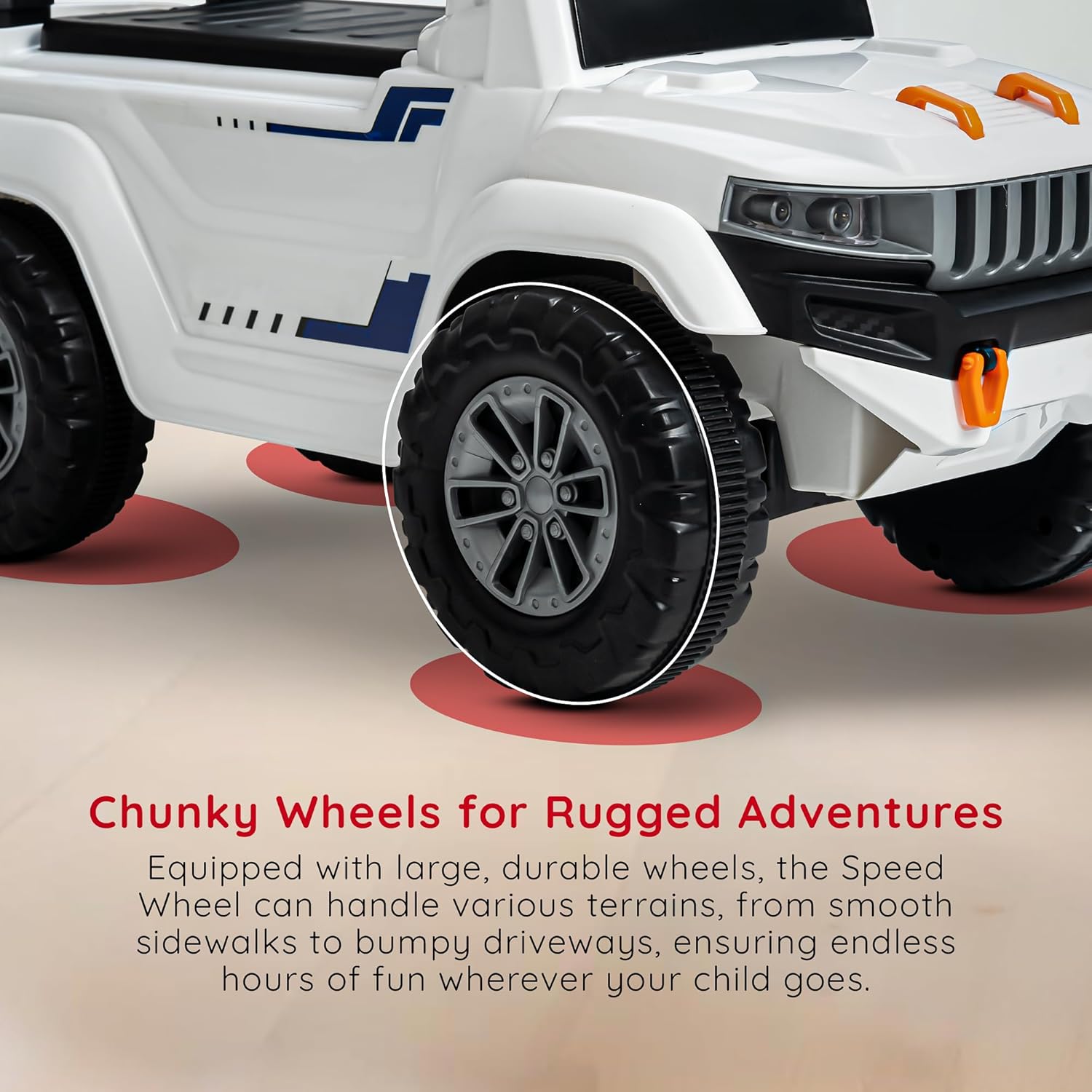 Baybee Push Ride on Baby Jeep for Kids Toys with LED Light & Storage Bin- White Baybee Push Ride on Baby Jeep for Kids Toys with LED Light & Storage Bin- White