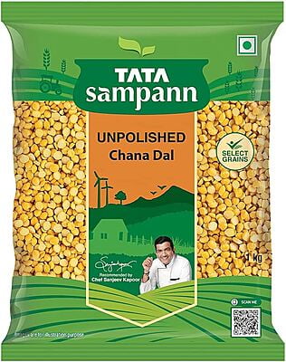 Tata Sampann Unpolished Chana Dal, 1 kg (2 packs of 500 g each)