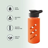 Treo By Milton Proteger 500 Borosilicate Glass Bottle With Silicon Protector, 535 ml