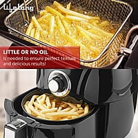 Lifelong Fryo Air Fryer 1400W with 4.5L Large Cooking Pan Capacity, Timer Selection and Fully Adjustable Temperature Control