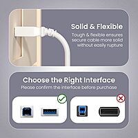 Portronics PrintLink 3 – USB-A to B Printer Cable, 3M, high-speed data transfer, durable design, compatible with various printers, ideal for home and office use, reliable connection, tangle-free.