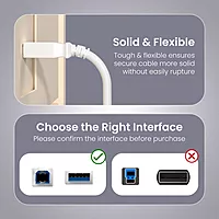 Portronics PrintLink 3 – USB-A to B Printer Cable, 3M, high-speed data transfer, durable design, compatible with various printers, ideal for home and office use, reliable connection, tangle-free.