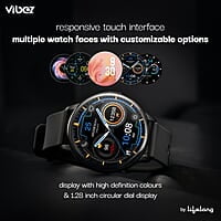 Vibez by Lifelong Smartwatch for Men & Women 1.28" HD display Bluetooth calling, Multiple Watch faces, Health Tracker, 7-day battery