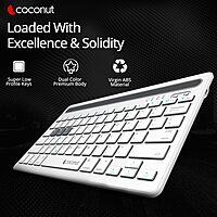 Coconut Evolve Multi-Device Wireless Keyboard (Slim & Portable, 1 Year Warranty)
