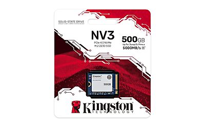 Kingston NV3 500GB NVMe Gen4 SSD – M.2 2230 Internal Drive | Up to 5000MB/s