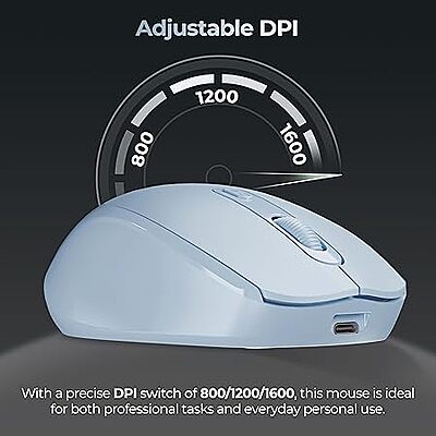 WIRELESS MOUSE FOXIN FLOW BT+2.4GHZ DPI (BLUE)