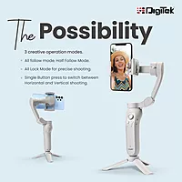 DIGITEK® (DSG-007F) 3-Axis Gray Smartphone Gimbal - Wide Angle Handheld Vlogging Stabilizer