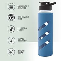 Treo By Milton CGWFBOT034ORNG0024 Glass Bottle, 725 ml