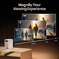 Portronics Beem 500 Projector – 8K Support, 1080p Full HD, Compact Design | Vibrant Colors, Built-in Speakers | Ideal for Home, Gaming & Presentations
