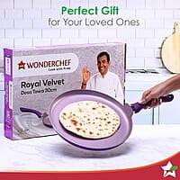 Wonderchef Royal Velvet Non-stick 30cm Dosa Tawa 3 mm thick 1.8 litres Virgin Aluminium