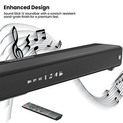 Portronics Sound Slick IV – 120W Bluetooth Soundbar offers immersive sound with deep bass, sleek design, and multiple connectivity options. Perfect for enhancing your home entertainment experience.