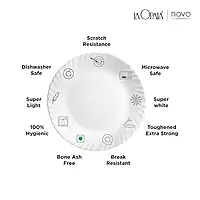 La Opala Novo Collection Opal Glass Crockery of 6 Dinner Set 23 pcs Plates & Bowls for Dining