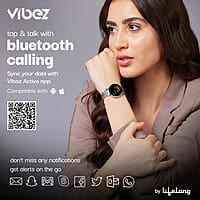 Vibez by Lifelong Ruby 1.04" AMOLED Smartwatch for Women with Metal Strap, Bluetooth Calling, 60 Hz, Voice Assistance silver