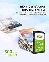 Acer SC900 64GB SDXC Memory Card – UHS-II | Up to 300MB/s | High-Speed