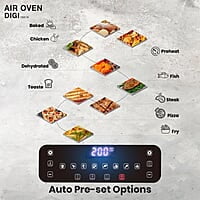 Havells Air Fryer Air Oven Digi 9 Pre-Set Menu 1500 Watt 2 Grill Rack