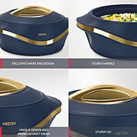 MILTON Pearl 1000 Inner Stainless Steel Casserole, 860 ml, Blue