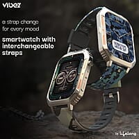 Vibez by Lifelong Trooper Smart Watch for Men 2.02” Always On Display AMOLED, 550 NITS, 60Hz Refresh Rate