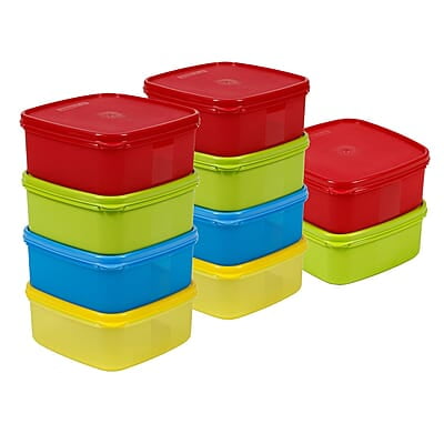 Varmora V Fresh 650 ml Set of 10 FDA Approved BPA-Free Fun Colors Fresh and Hygienic Food Storage Container