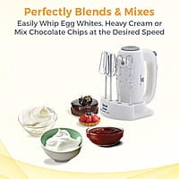 KENT 150W 16050, 5 Speed Control, Copper Motor, Multiple Beaters, Overheating Protection, Food Grade Plastic Body Hand Blender (White)