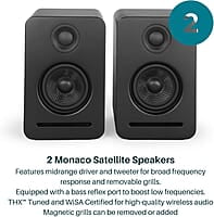 Platin Monaco 5.1 Wireless Home Theater Surround Sound System for Smart TVs - with WiSA SoundSend Transmitter Included - WiSA Certified - Tuned by THX.