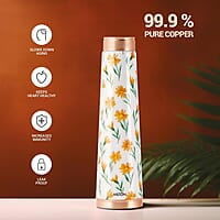 MILTON Copper Delight Design Water Bottle, 915 ml, Ethnic  Lacquer Coating, Curved bottle